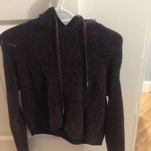 Cozy dark purple sweater cropped